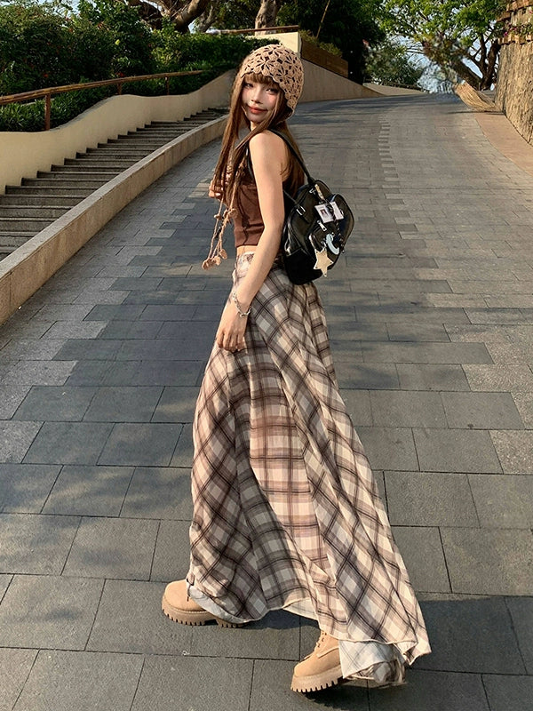 KPSR Plaid Irregular Premium Skirt