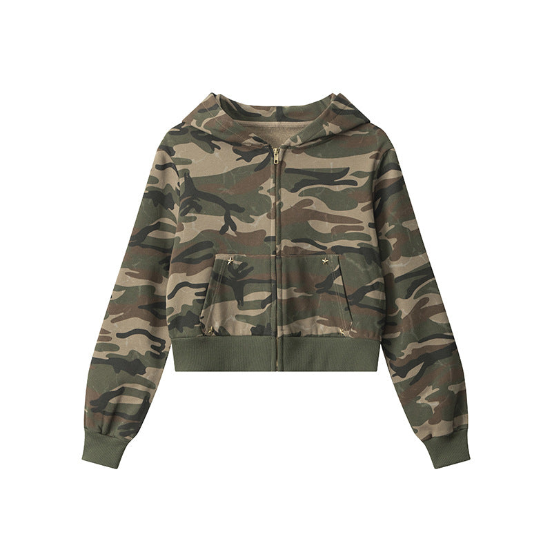 Nariele Camo Short Spice Girl Hooded Sweater