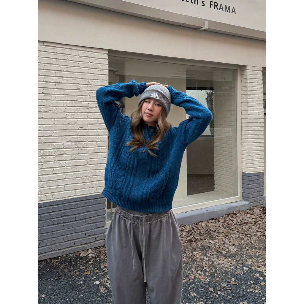 CCYE Twist Henry Collar Lazy Sweater