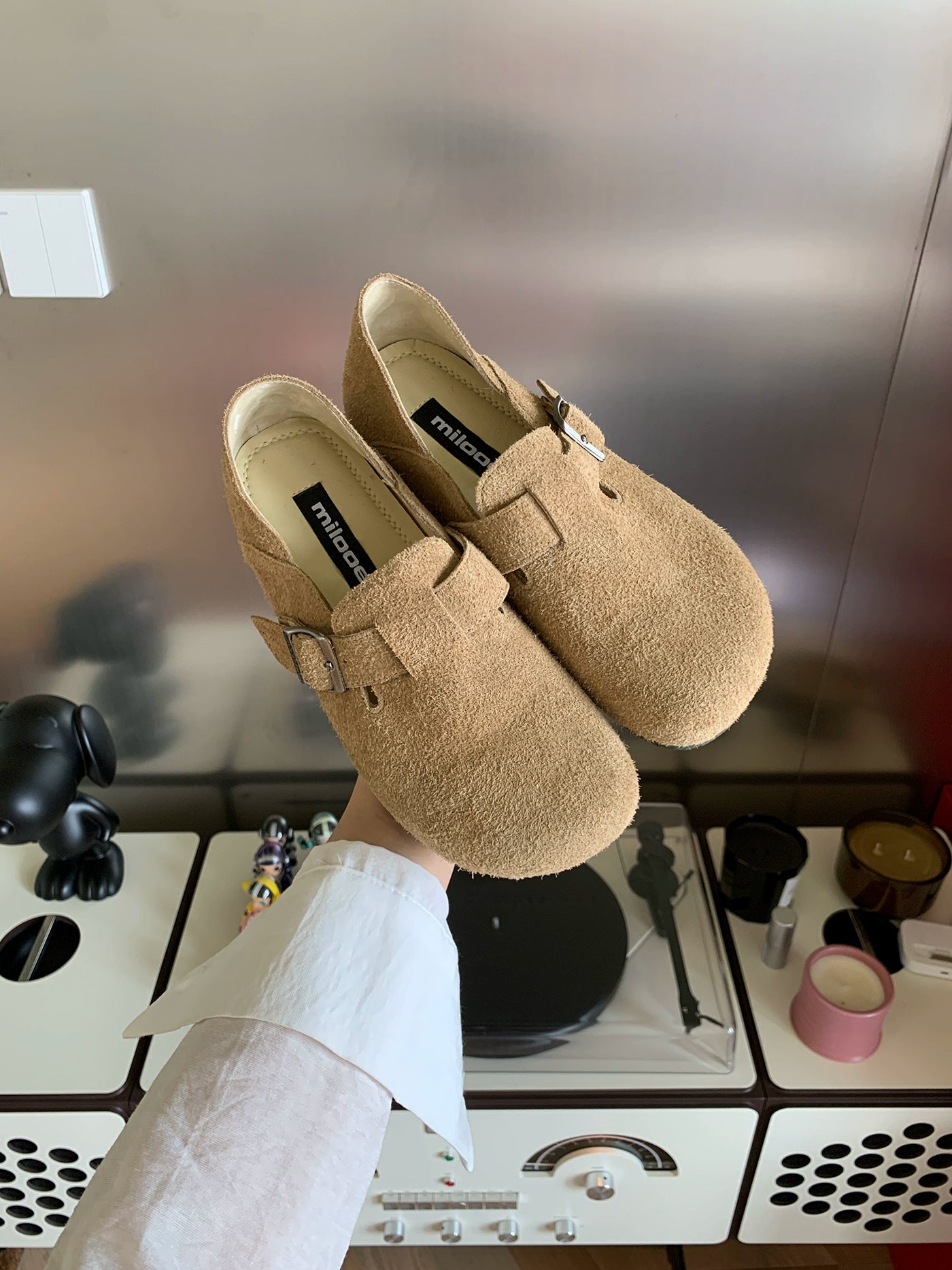 Milooey Flat-bottomed Fleece All-inclusive Soft-soled Shoes