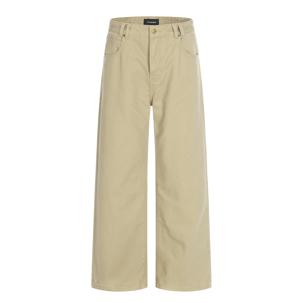 11KN Retro Loose and Simple Wide-leg Pants