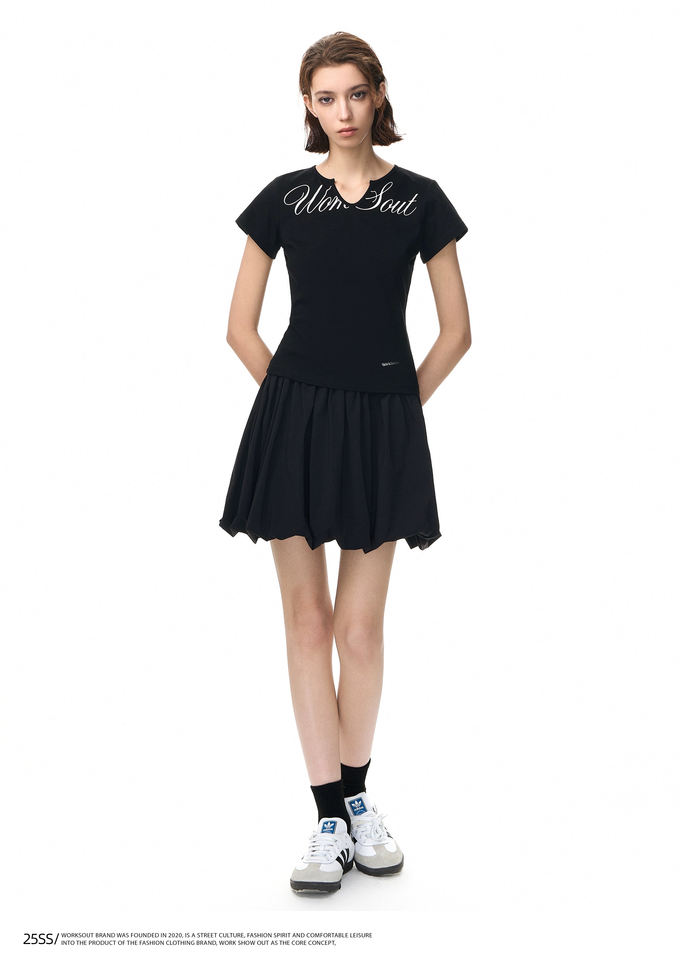 NICEBAD Slim Fit V Collar Body Printed Tee