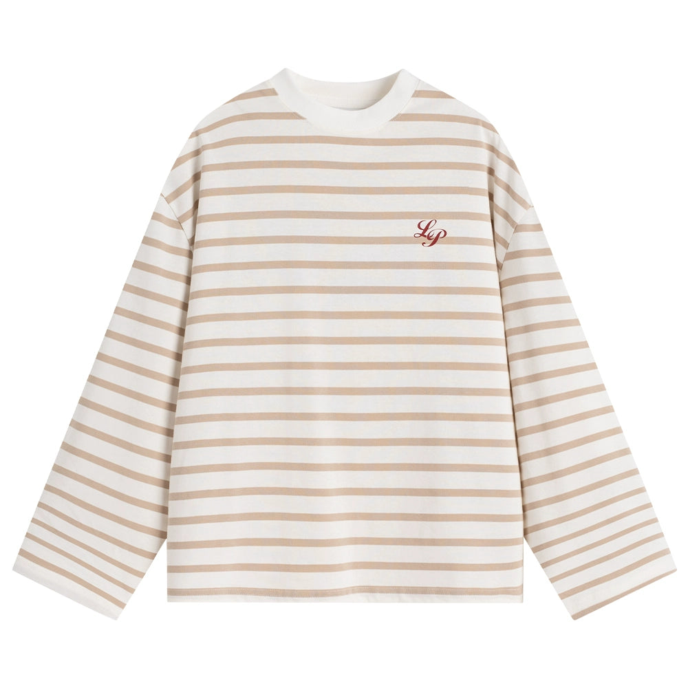 Loopsoon Vintage Stripe Loose Versatile Long Sleeve