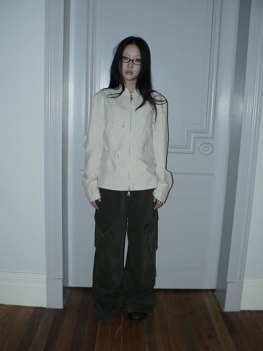 Ang: Project Vintage Stand-up Collar Double Zip Pocket Tooling Jacket