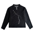 PAIKI Lightning Power V-neck Long-sleeved Knitted Sweater