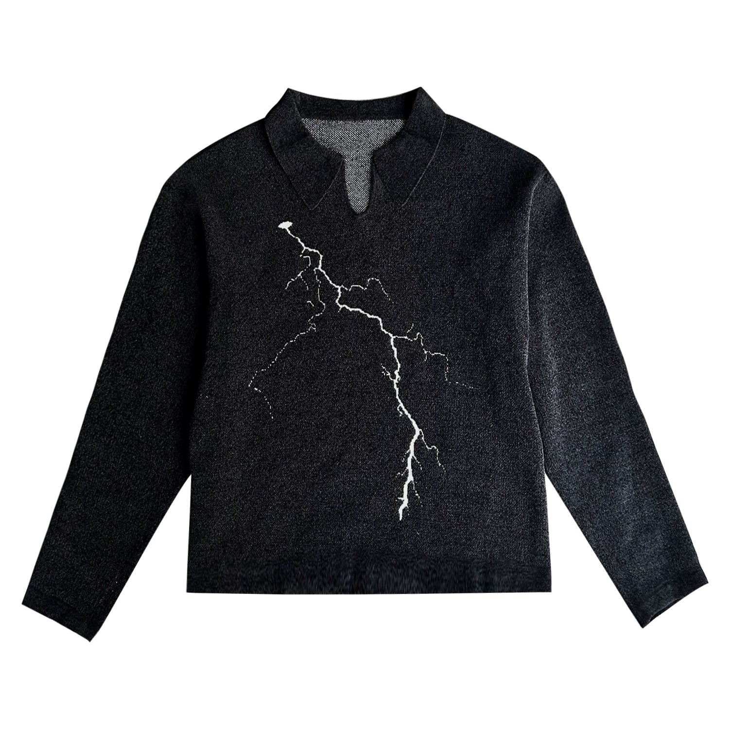 PAIKI Lightning Power V-neck Long-sleeved Knitted Sweater