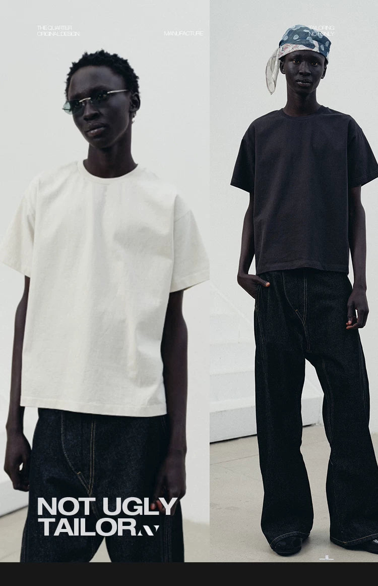 NOT UGLY Salt Enzyme Washed Mineral Solid Boxy Wide-Fit T-Shirt