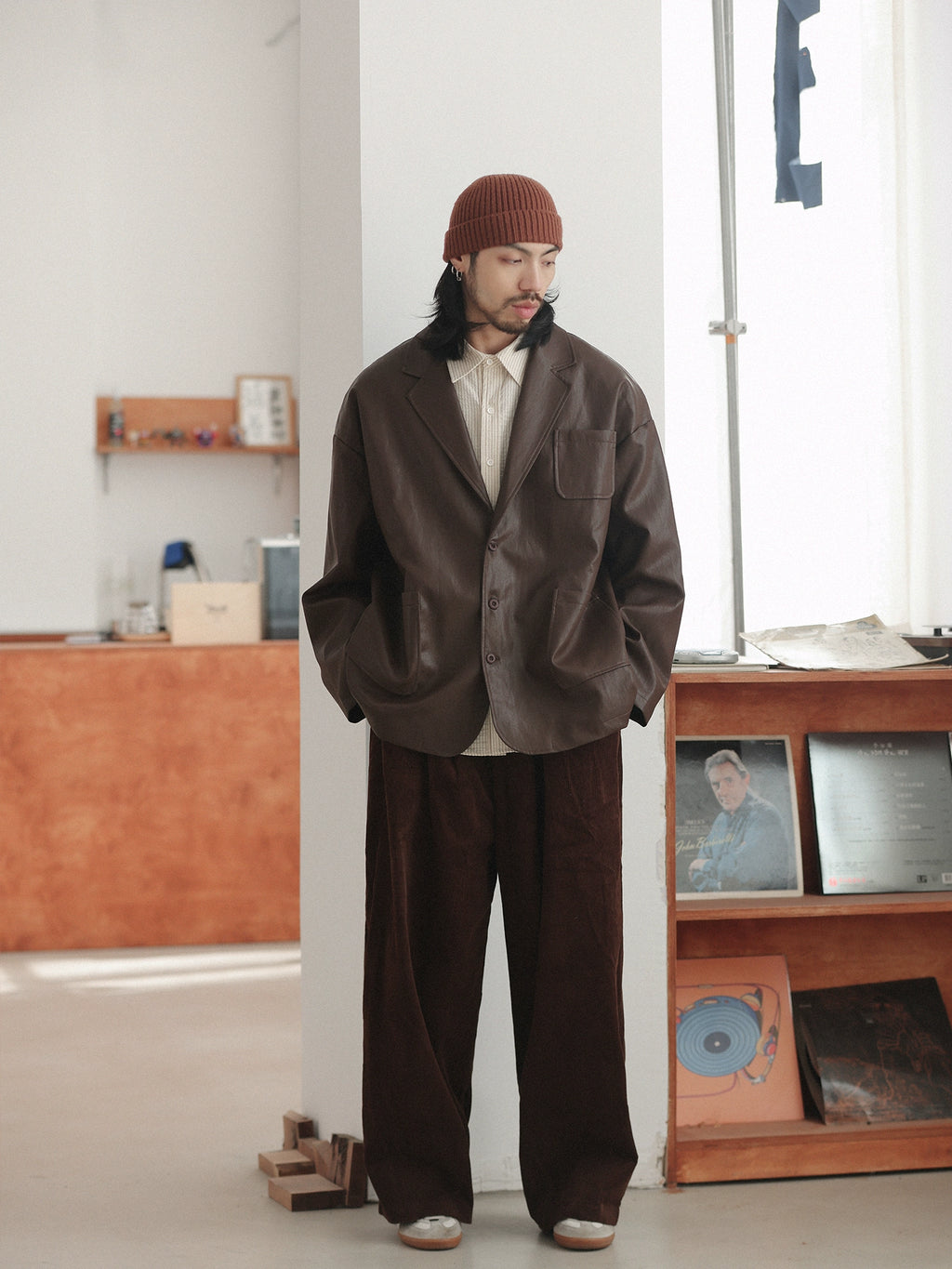 NOEARS Vintage Suit Premium Sense Pu Leather Jacket