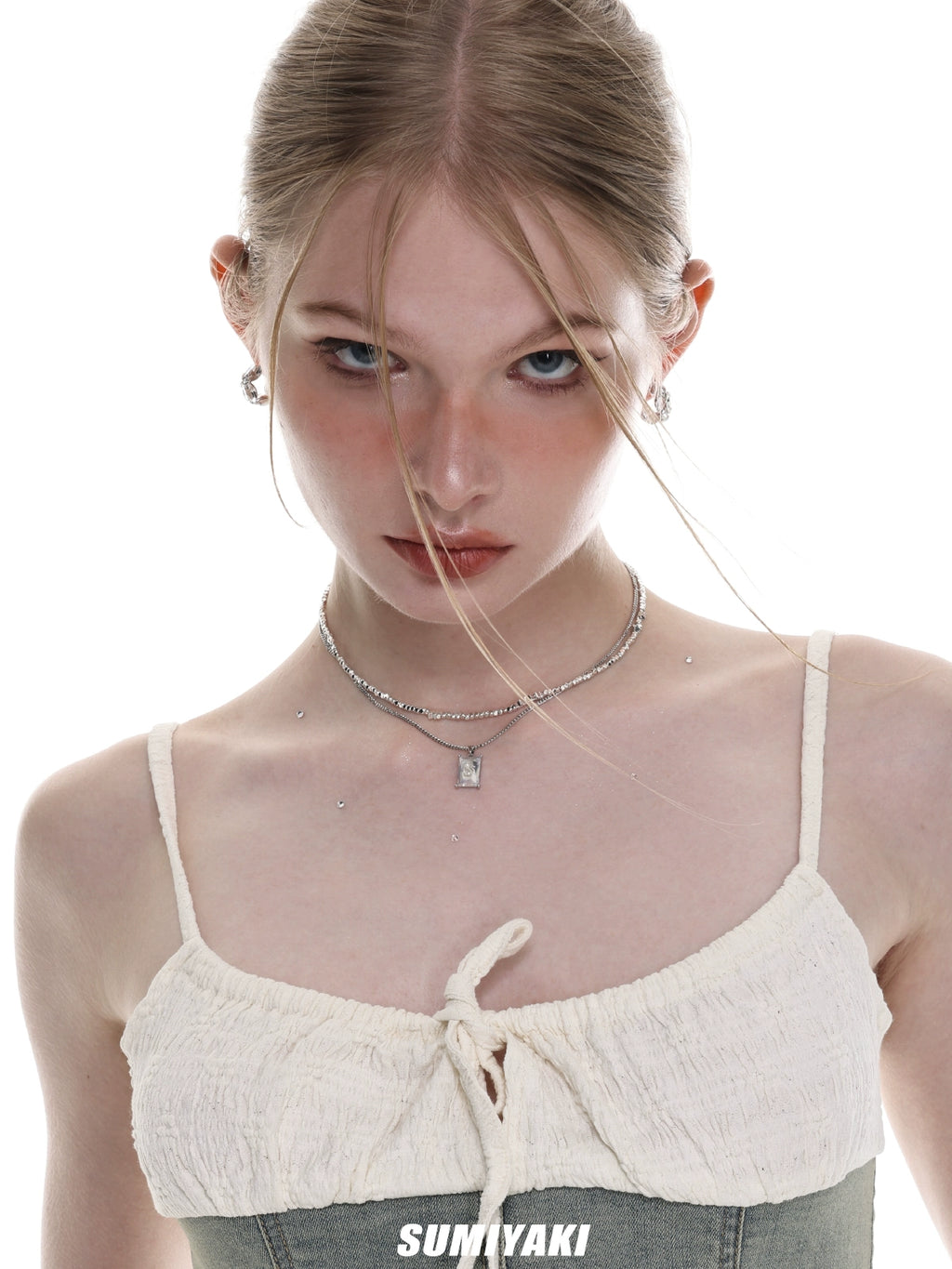SUMIYAKI Double Layer Stacked Light Luxury Beaded Clavicle Chain