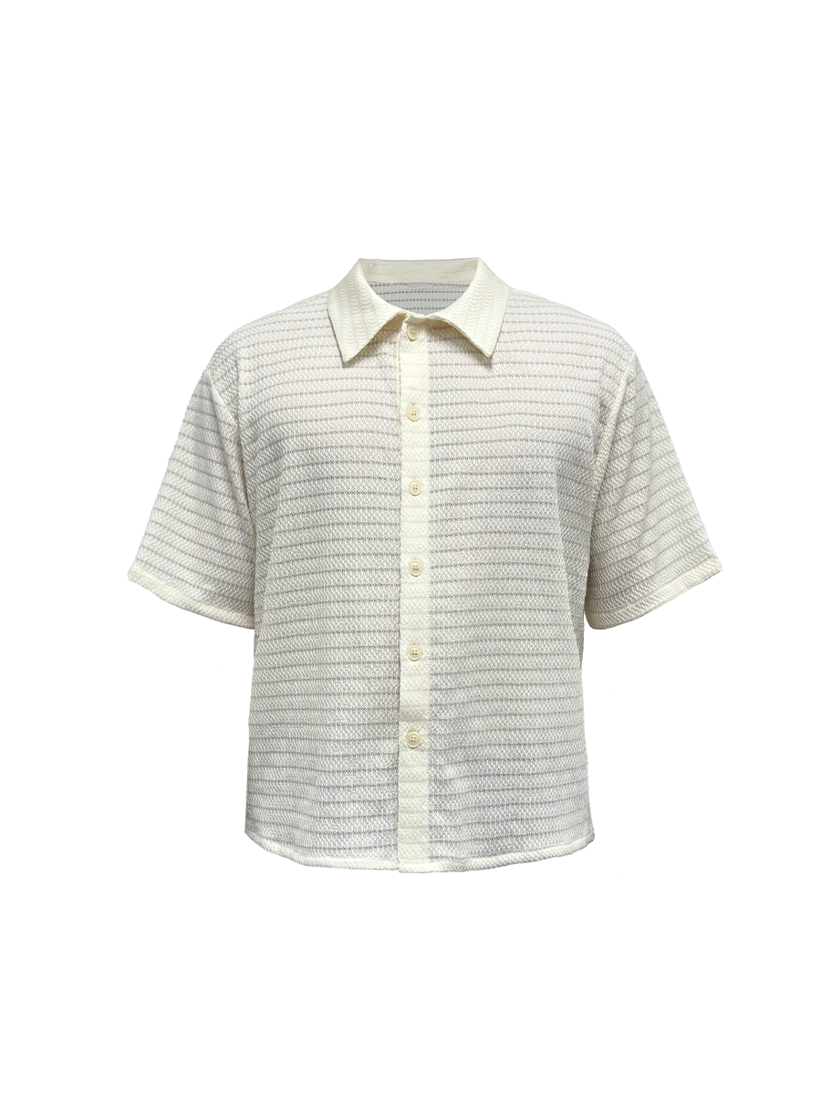 JCAESAR Skeleton Striped Short-sleeved Shirt