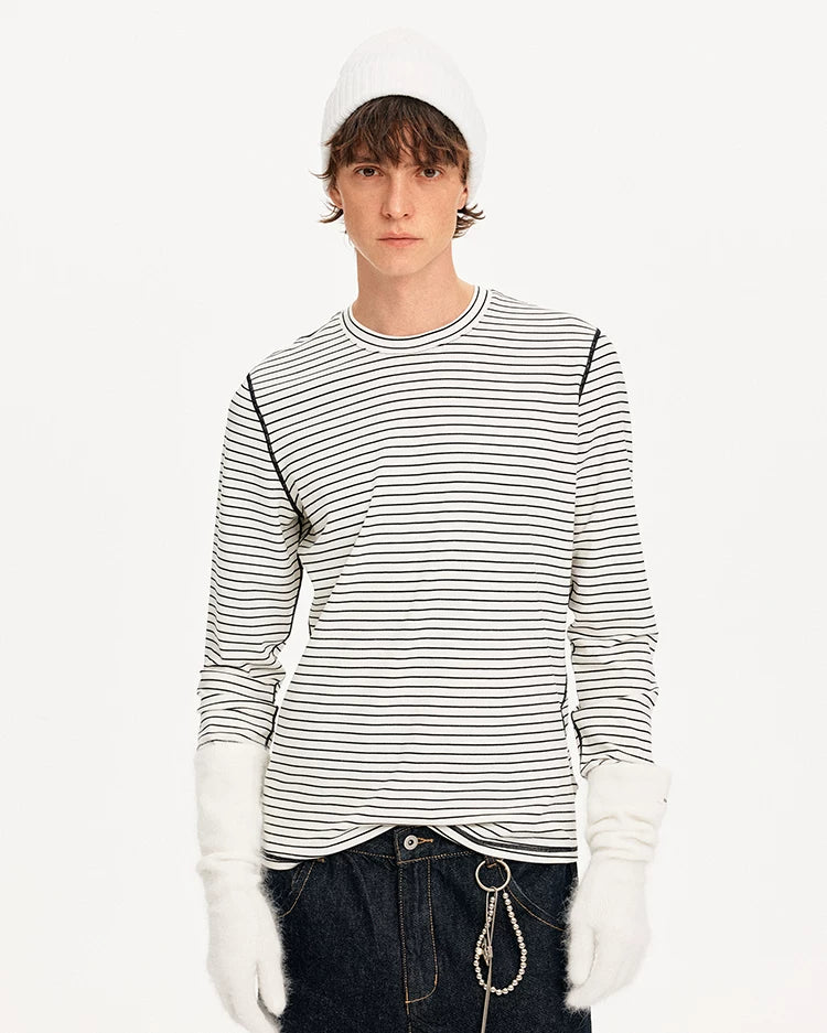 MADWITCH Contrast Stripes Casual Jane Long Sleeves