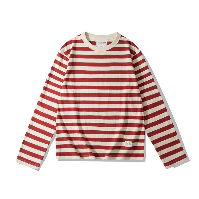 PrintAce Vintage Loose Striped Long Sleeve