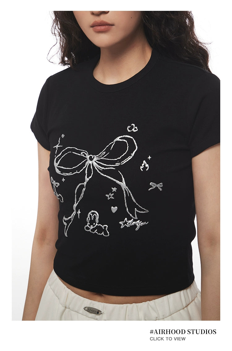 AIRHOOD Bow Print Short Tee