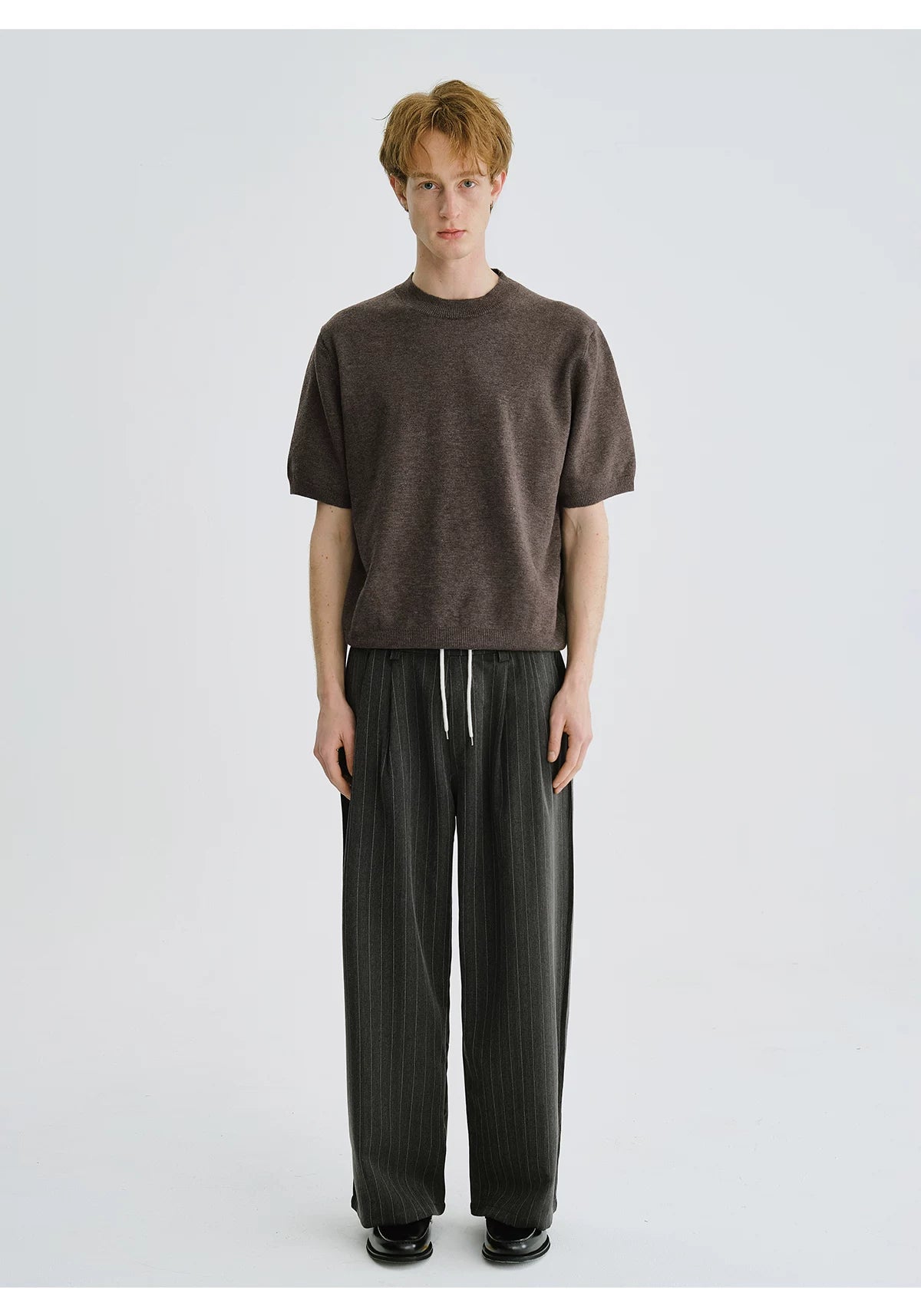 LIVINGTOWN Vintage Versatile Crew Neck Knitted Tee