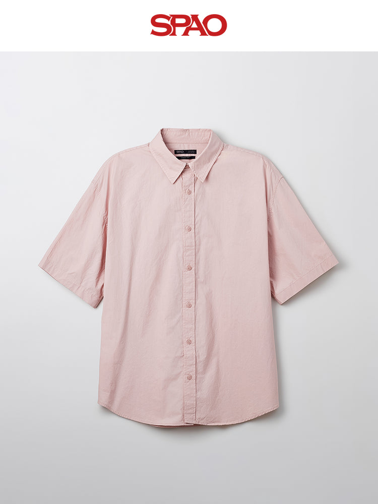 SPAO simple casual solid color daily shirt SPYWF24M06