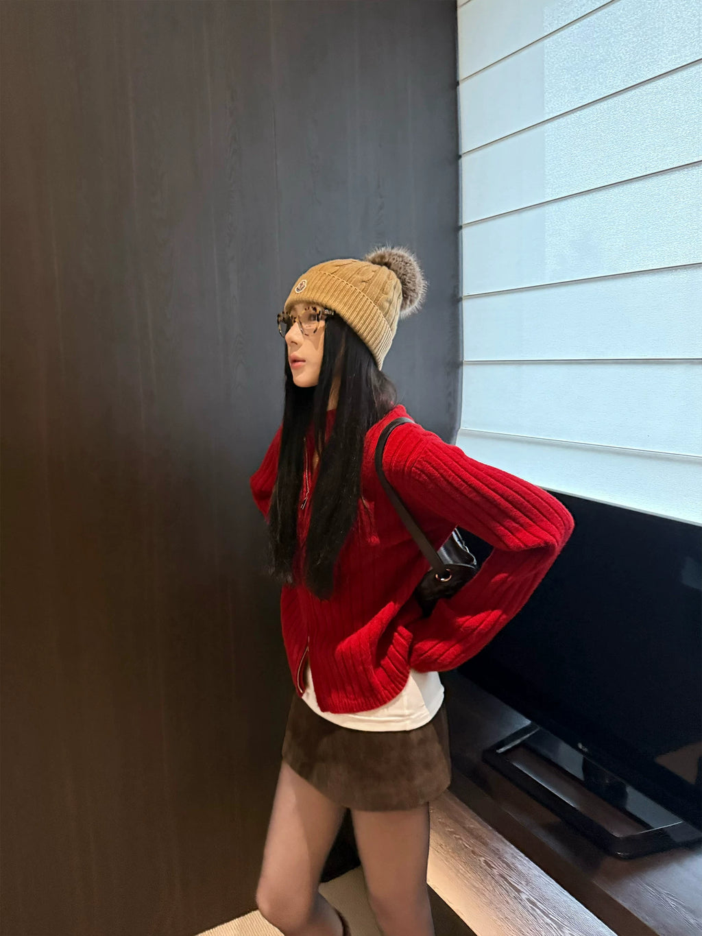 YOUNG KYLIN Semi-turtleneck Knitted Cardigan