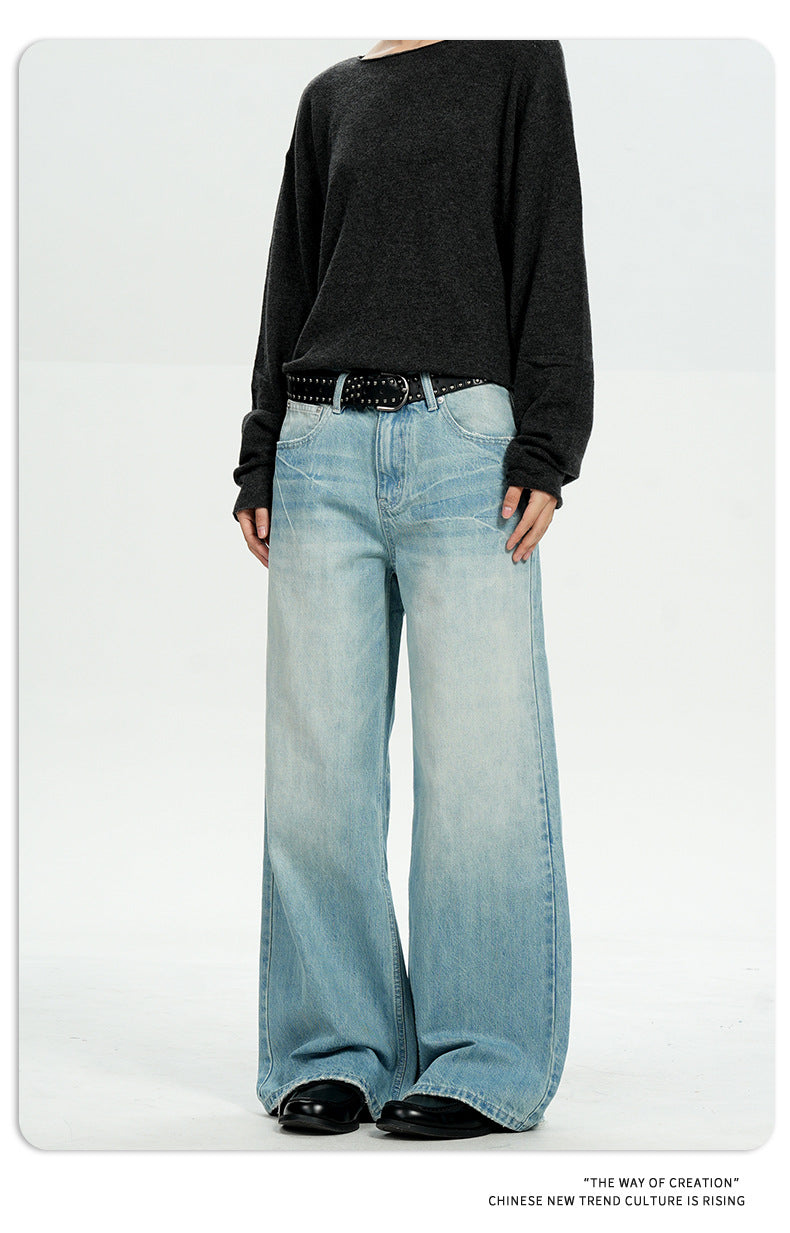 11KN Retro Gradual Change Loose Versatile Jeans