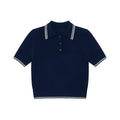 KANO Contrasting Striped POIO Neck Knitted Tee
