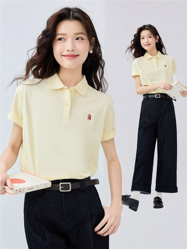 Giordano Small Embroidery Lapel Tee