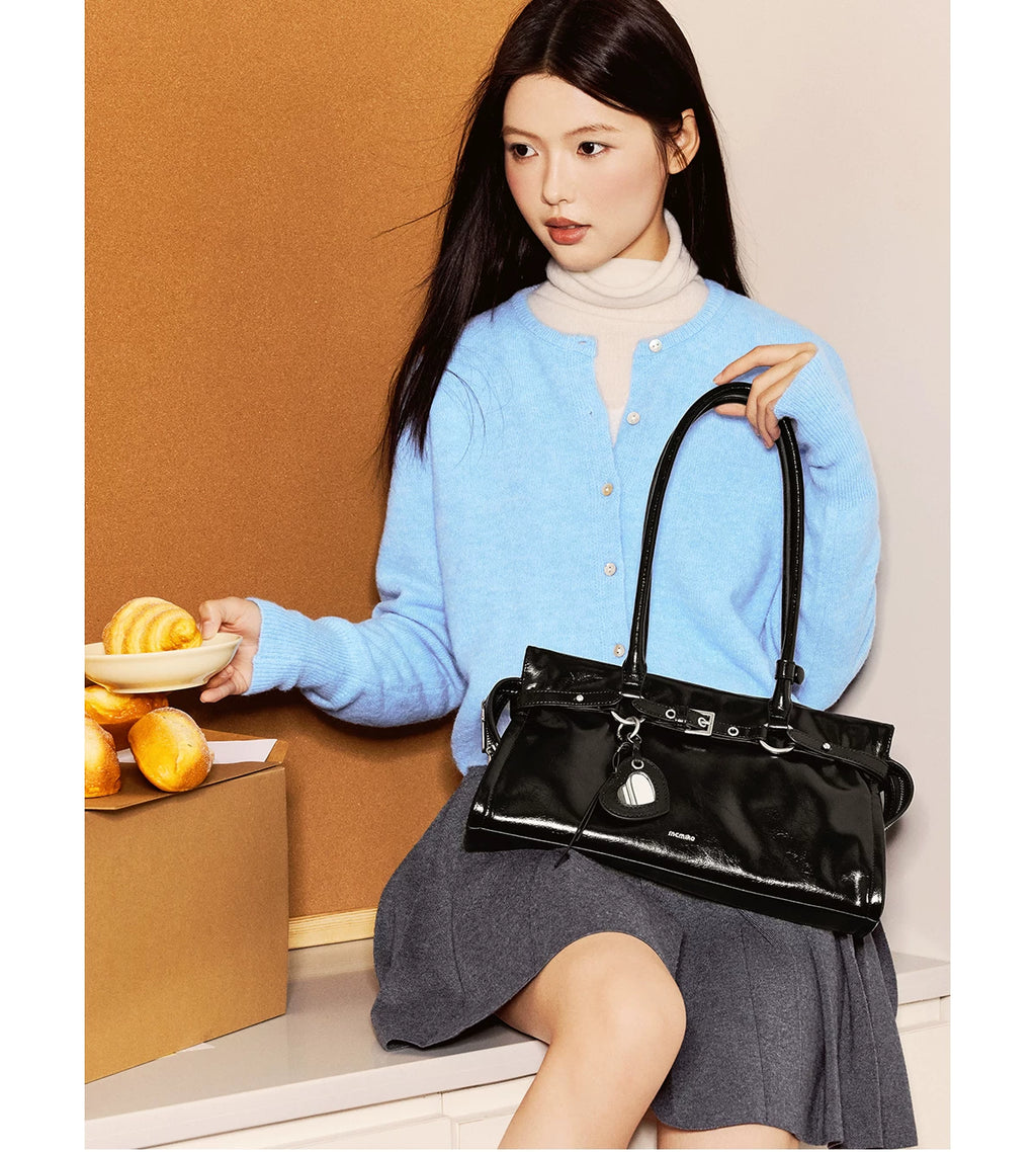 Mcmiko Vintage Cowhide Niche Underarm Shoulder Bag