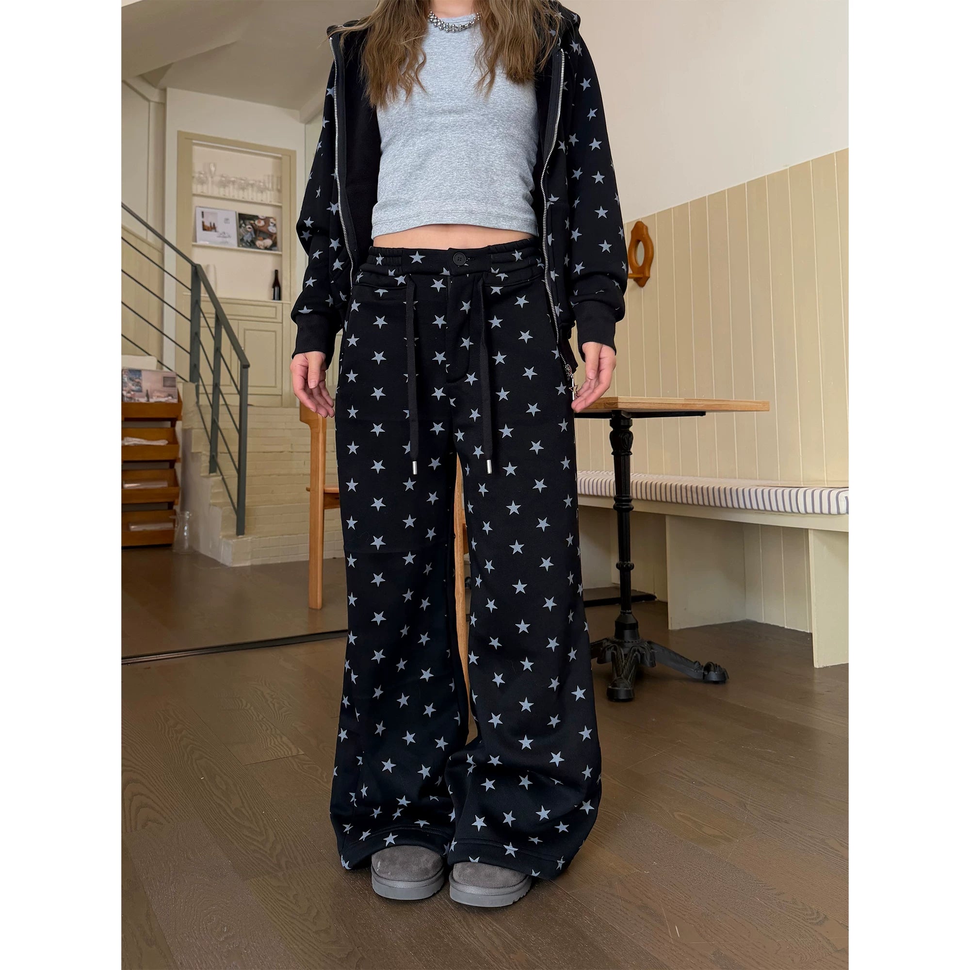 CCYE Fleece Star Full Print Casual Sweatpants