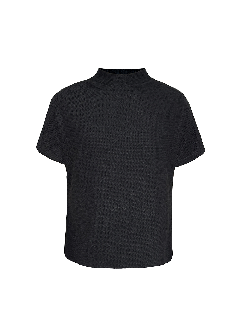 JCAESAR Herringbone Texture Knitted Lazy Tee