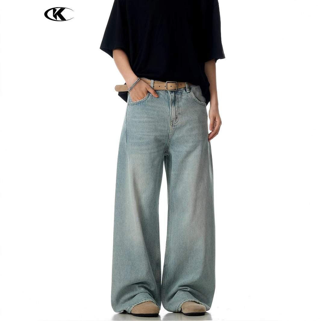 11KN Retro Cat Beard Loose and Skinny Jeans