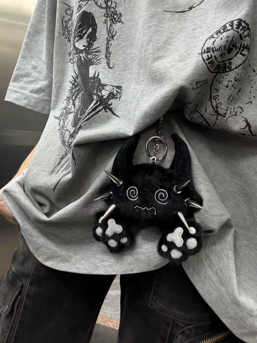 Antiphase Punk Demon Confused Meow Doll Pendant
