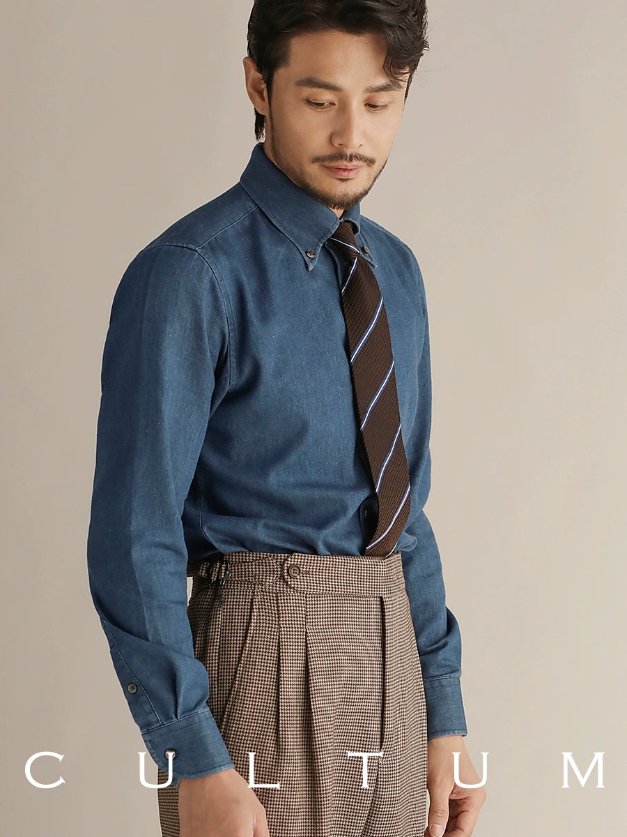CULTUM Xinjiang Long-staple Cotton Italian Button-down Denim Shirt
