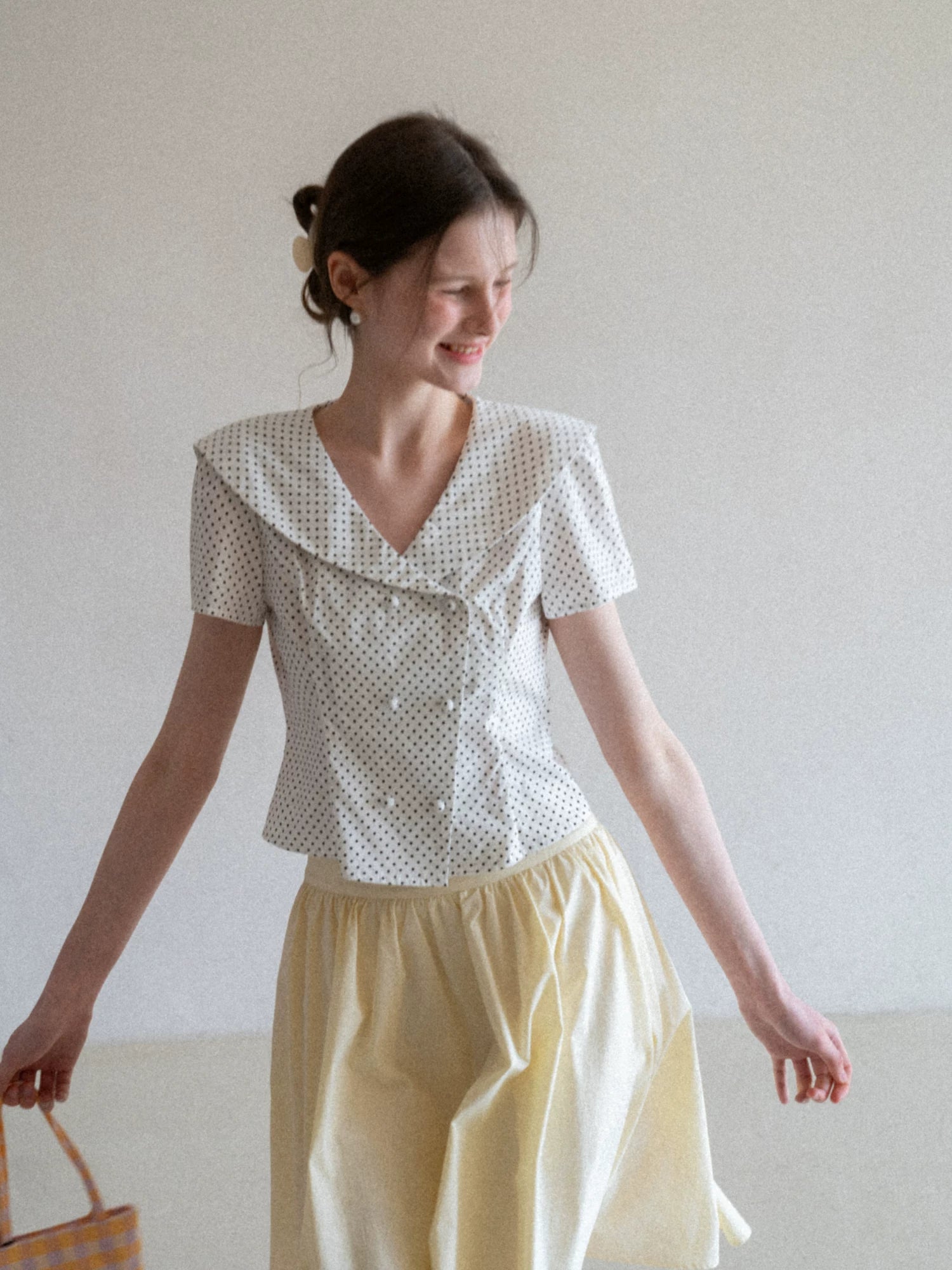 EGGKA Slim Short Polka Dot Shirt