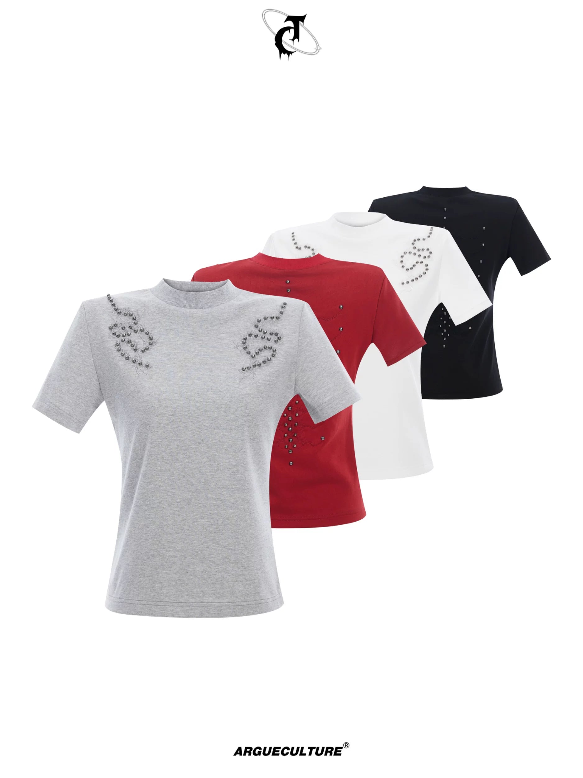 ArguECulturE Vintage Embroidery Slim Shoulder Tee