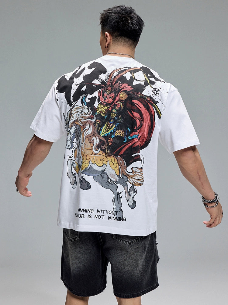 Muscle Dog Hand Painted Loose Fitness Tee