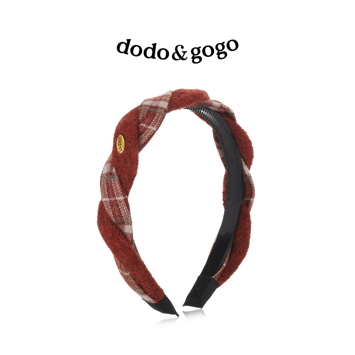 DODOGOGO Retro Woolen Plaid Face Wash Headband