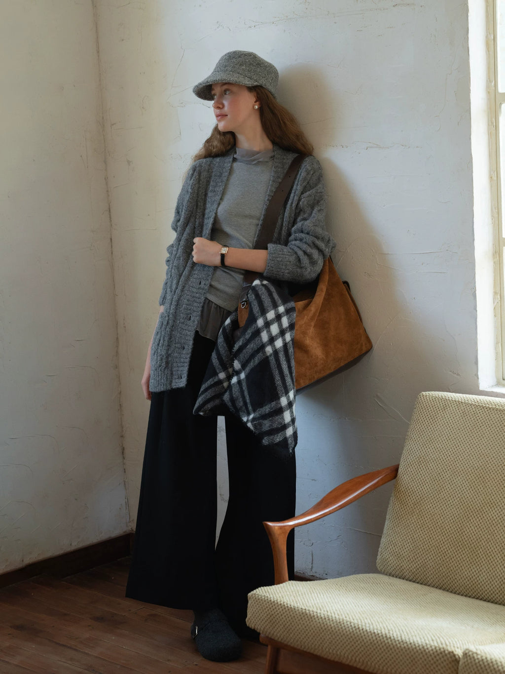 EGGKA Loose and Thin Straight-leg Suit Pants