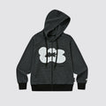 MoodLikeMe Striped Flower Patch Embroidered Hooded Sweater