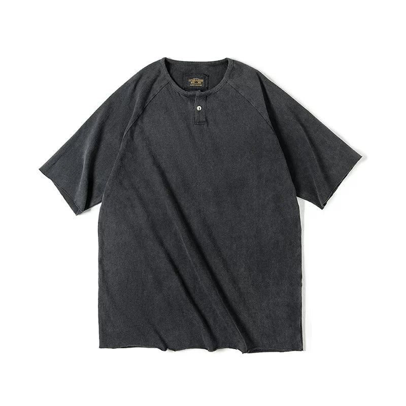 Maden Vintage Made Old Henry Collar Elastic Slim Tee