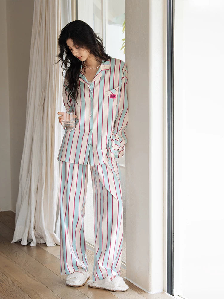 YUENEI Dopamine Striped Modal Soft Pajamas