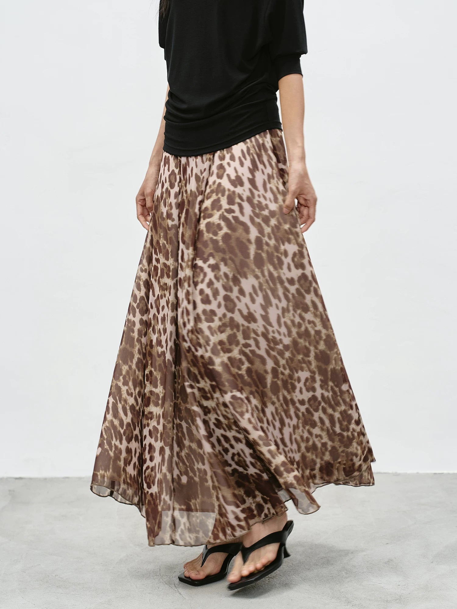 EIGHTHMONTH Leopard Print Swing Skirt