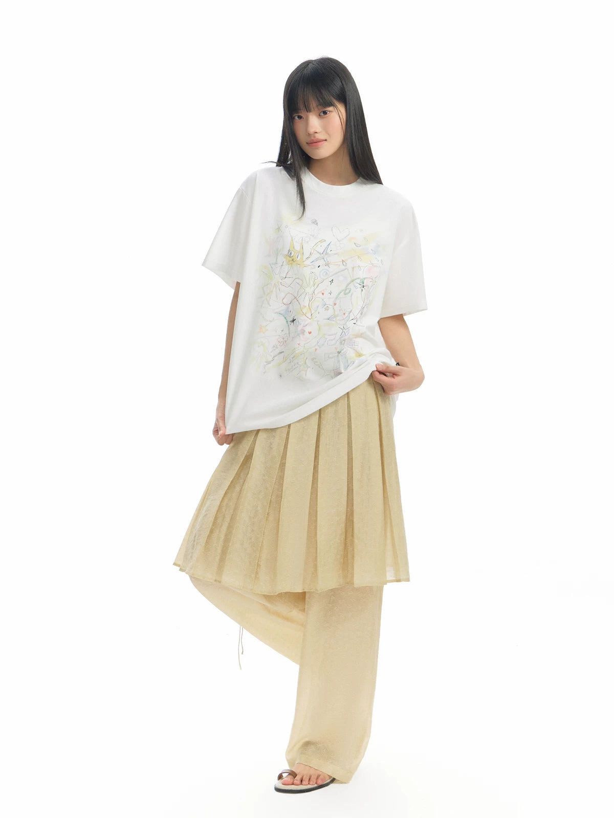 TGNS Hand Painted Halo Pattern Print Casual Tee