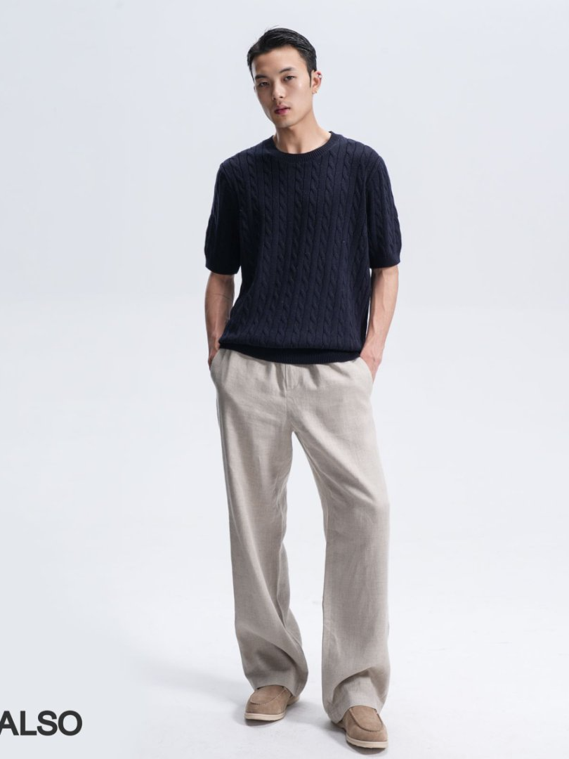SEE ALSO Loose Knit Round Neck Short Sleeves