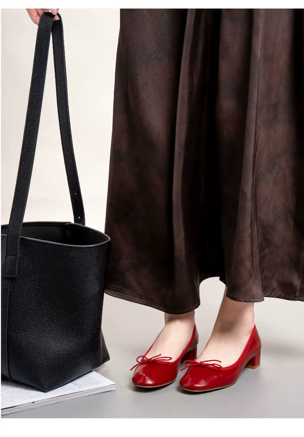 L'aise Bow Mid-heel Shoes