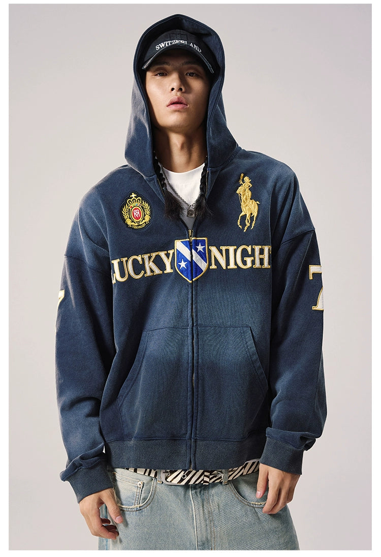 Remedy Vintage Embroidered Washed Hooded Sweater