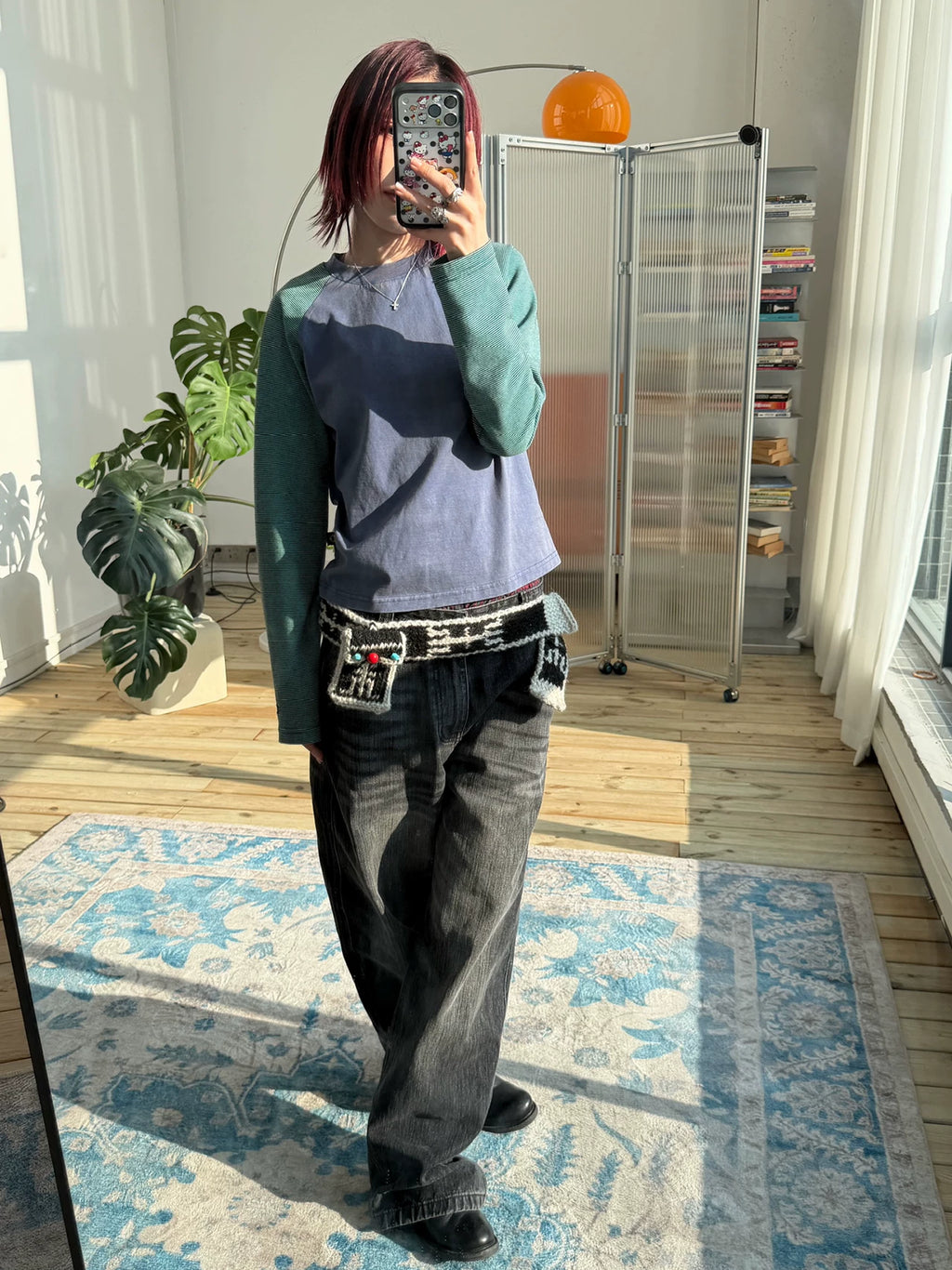 MMBBT Pinstriped Shoulder Sleeves Color Matching Long Sleeves