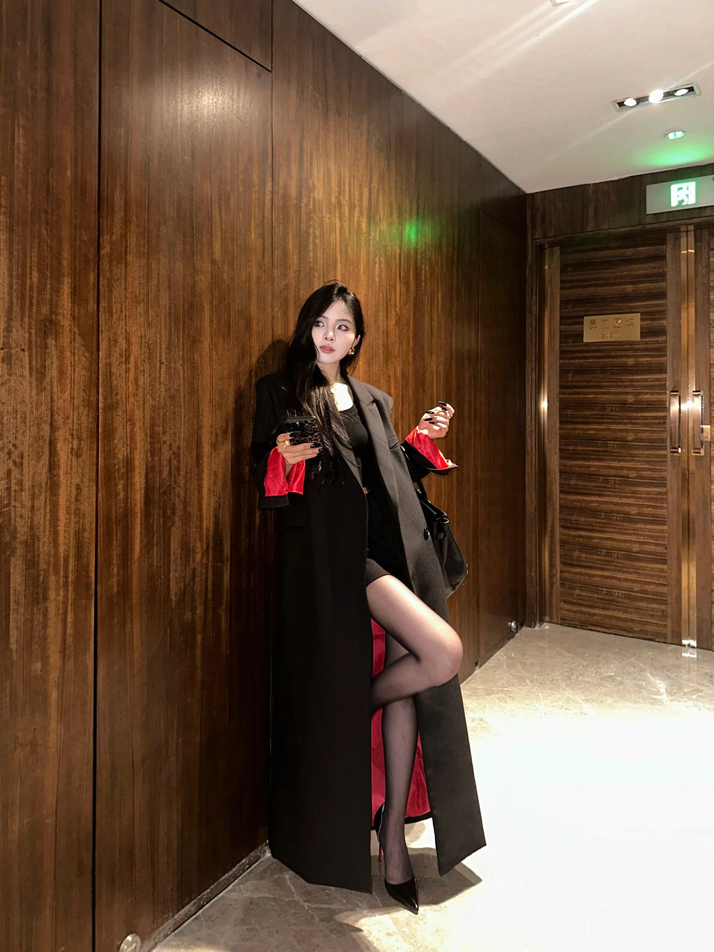 CHUYUQI Premium Aura Red Lined Coat