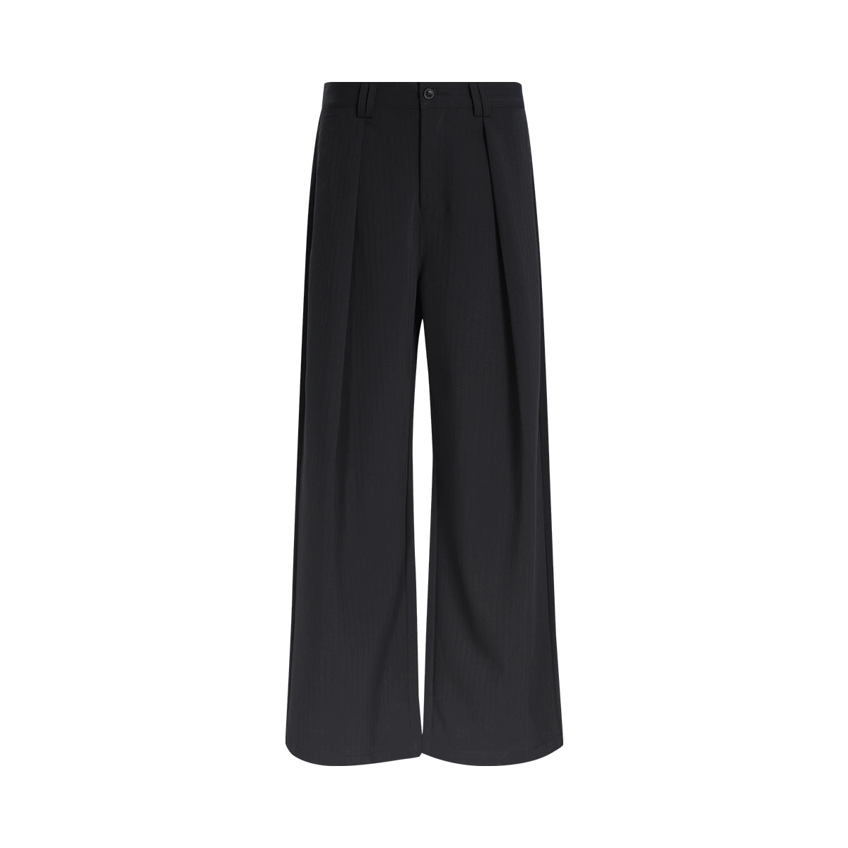 FUNKYFUN Large Pleated Wide Straight  Casual Trousers