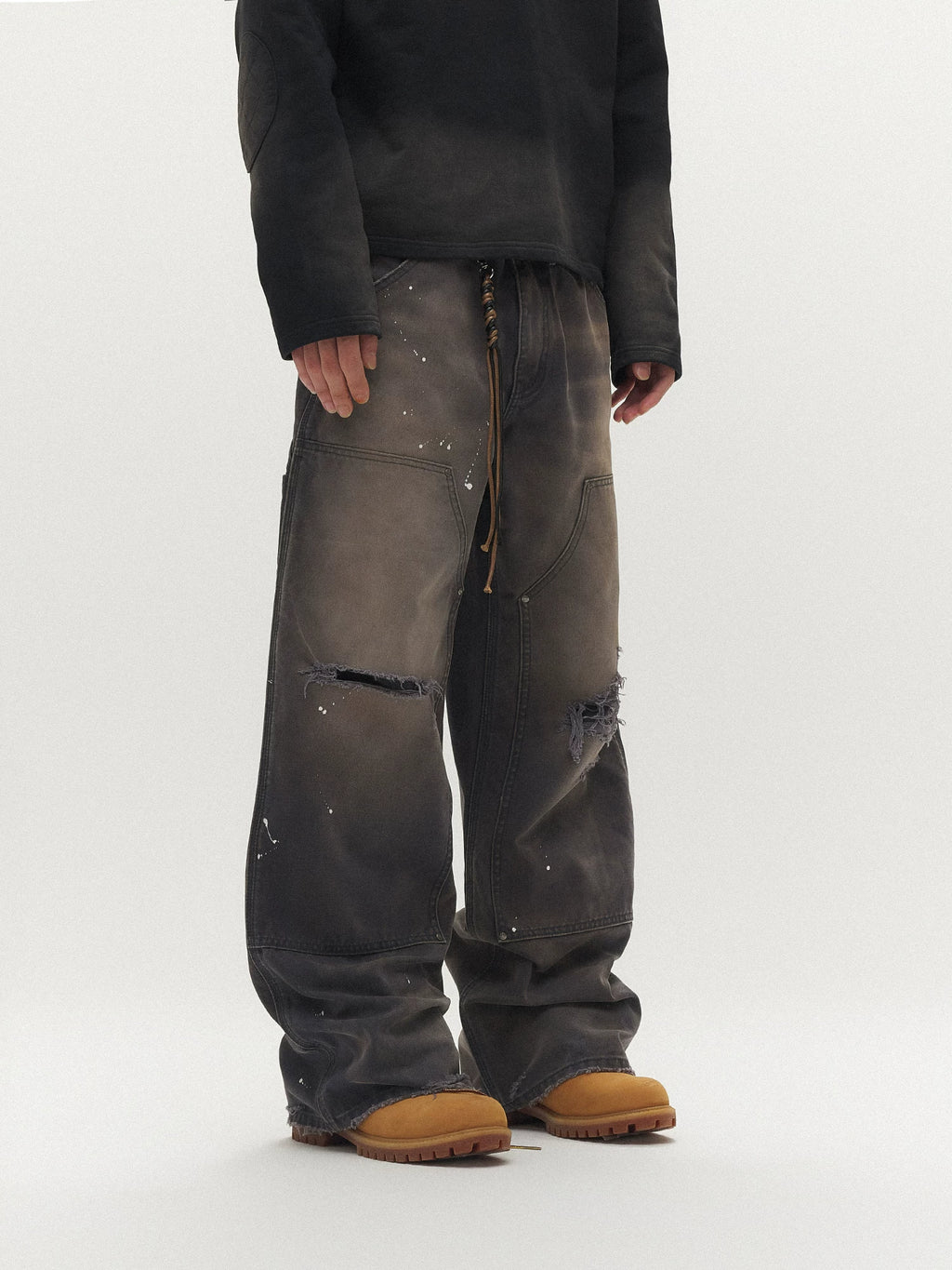 SGW Ink Splashing Loose Straight Overalls