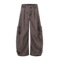 11KN Retro Multi-pocket Pleated Casual Overalls