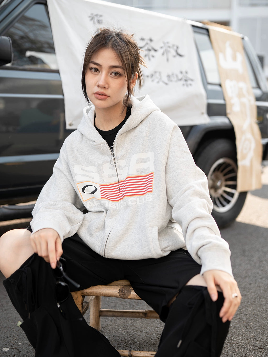 SOSER American Cardigan Top Zip Up Jacket