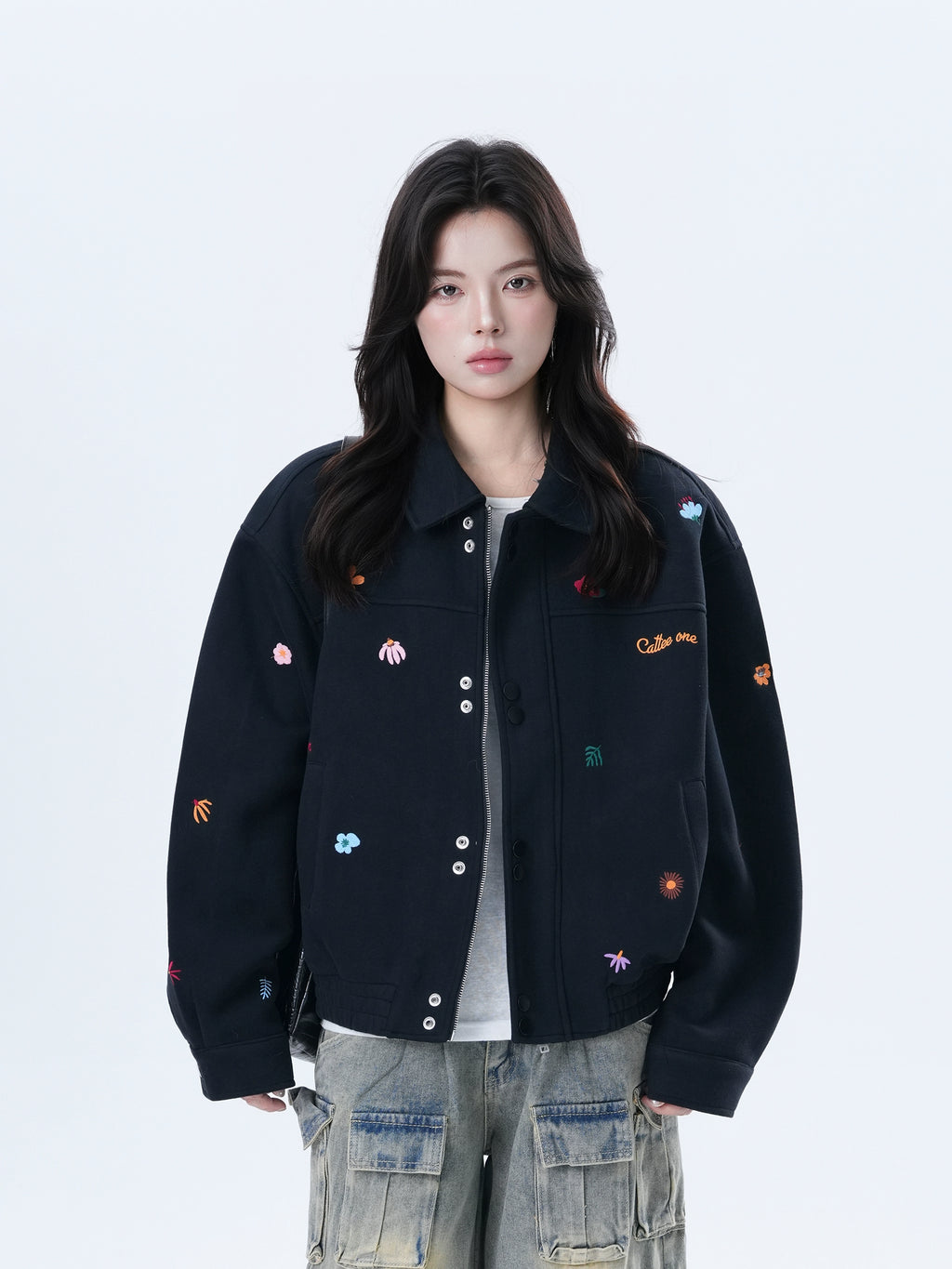Zuocisankon Vintage Small Embroidered Loose Jacket