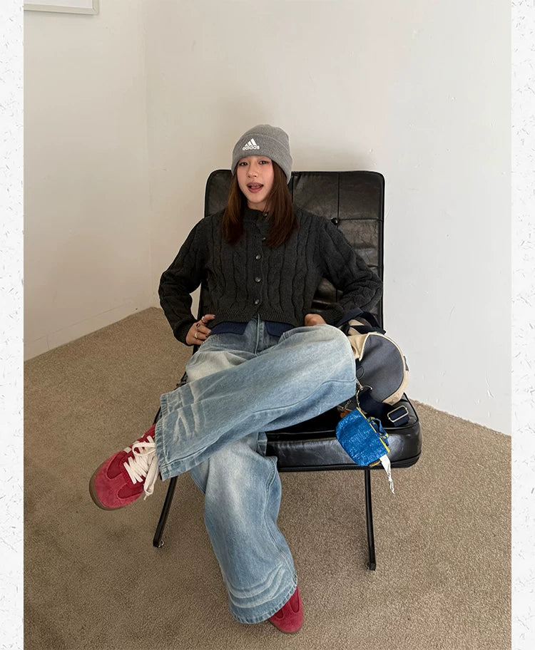CCYE Fake Two-piece Splicing Contrasting Color Twisted Sweater